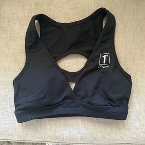 Women’s black 1st phone sports bra